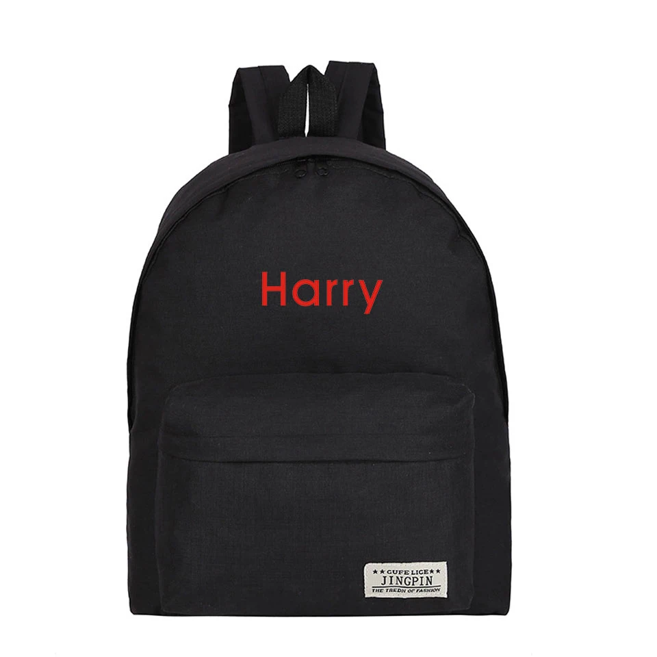 

Frdun Tommy Harry Styles Funny Backpack Printed Canvas Harajuku Anime Kpop Teenager College High Street style Text package