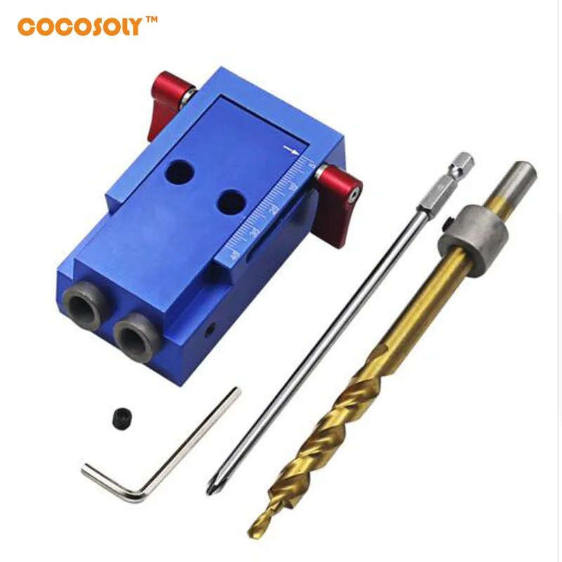 

Cocosoly Mini Style Pocket Hole Jig Kit System For Wood Working & Joinery + Step Drill Bit & Accessories Wood Work Tool Set