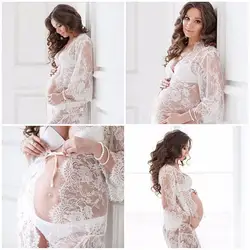 Кружевное платье для беременных для фотосессии с длинным рукавом сексуальное платье макси беременных женская одежда бесплатная доставка