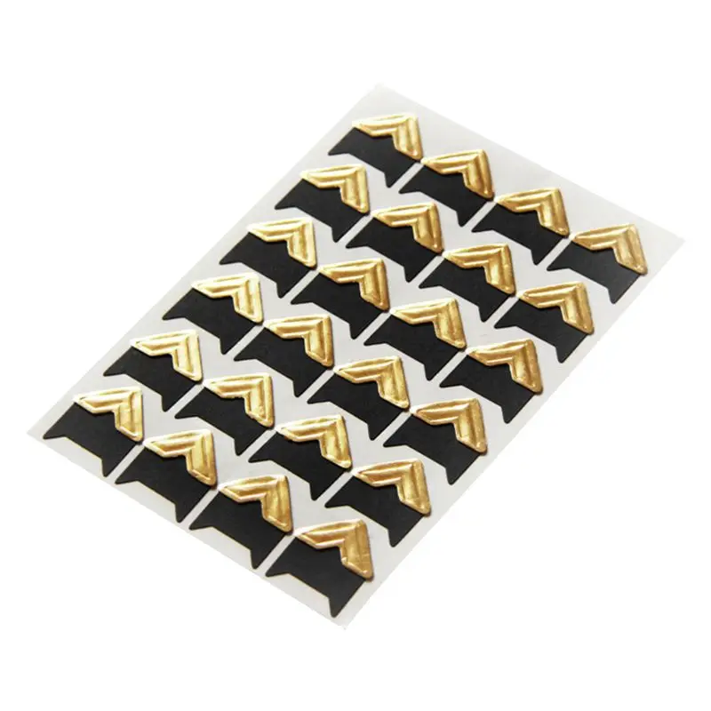 

24Pcs Photo Corners Sheet Ornaments Accessory Kraft Paper DIY Self Adhesive Craft Sticker For Handmade Scrapbook Decorations