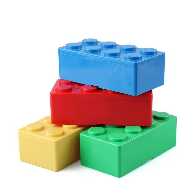 New Creative Storage Box Building Block Shapes Plastic Saving Space Box Superimposed Desktop Handy Office Supplies 5