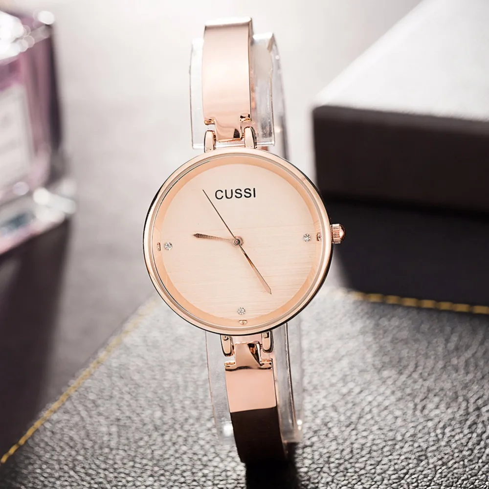 Cussi 2018 Luxury Rose Gold Women Watches Ladies Bracelet Watches