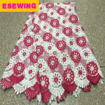 

Esewing 5Yards/lot 2018 High Quality Nigerian French Lace African Lace Fabric For Men/Women Dress Peach Africa Lace Fabric