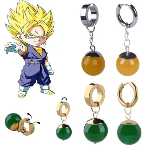 

Cos Super Dragon Ball Z Vegetto Potara Black Son Goku Zamasu Earrings Ear Stud