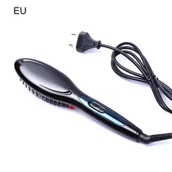 ЕС/США портативный Электрический Выпрямитель для волос щетка Утюги расческа Антистатический массаж отрицательный Авто Щетка для волос