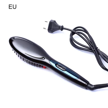 

EU/US Portable Electric hair straightener brush Irons Comb Anti-static Massage Negative Auto Hair Brush Fast Straight Hair Comb