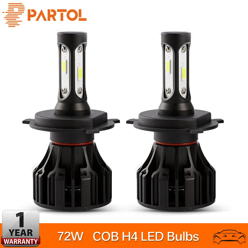 

Partol T5 H4 Car LED Headlight Bulbs Hi Lo Beam LED H4 Automobile LED Fog Lights 6500K 12V 24V for Lada Hyundai KIA BMW Toyota