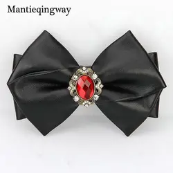 Бренд mantieqingway Бизнес Костюмы из PU искусственной кожи с бабочкой Для мужчин черный Bowties галстук Gravata для свадьбы жениха ручной работы с бантом