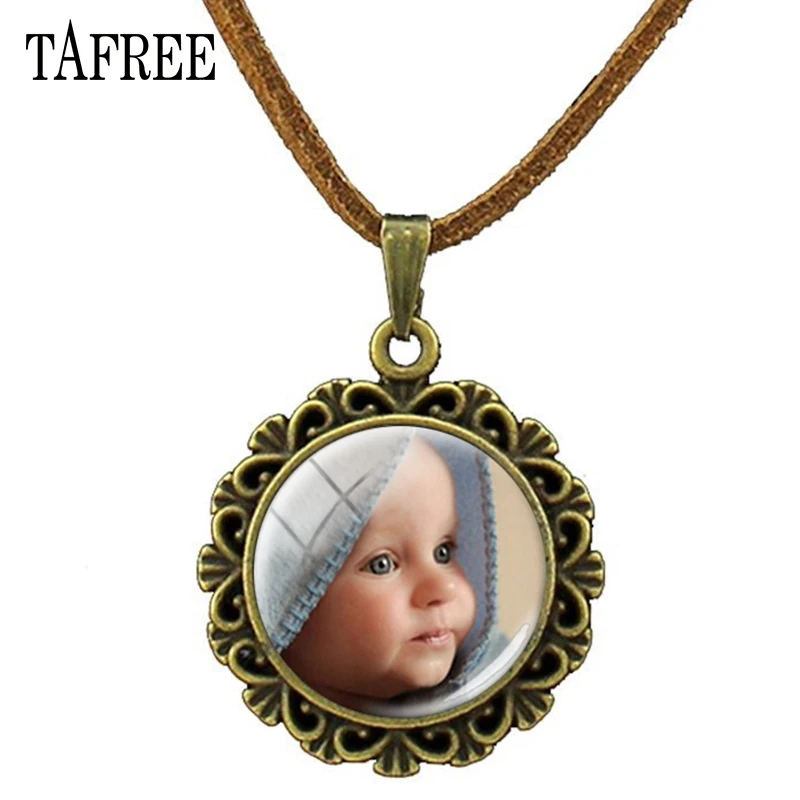 TAFREE индивидуальный фото кулон с текстом ожерелье ручной работы семья ребенок папа мама брат сестра друзья ювелирные изделия NA01
