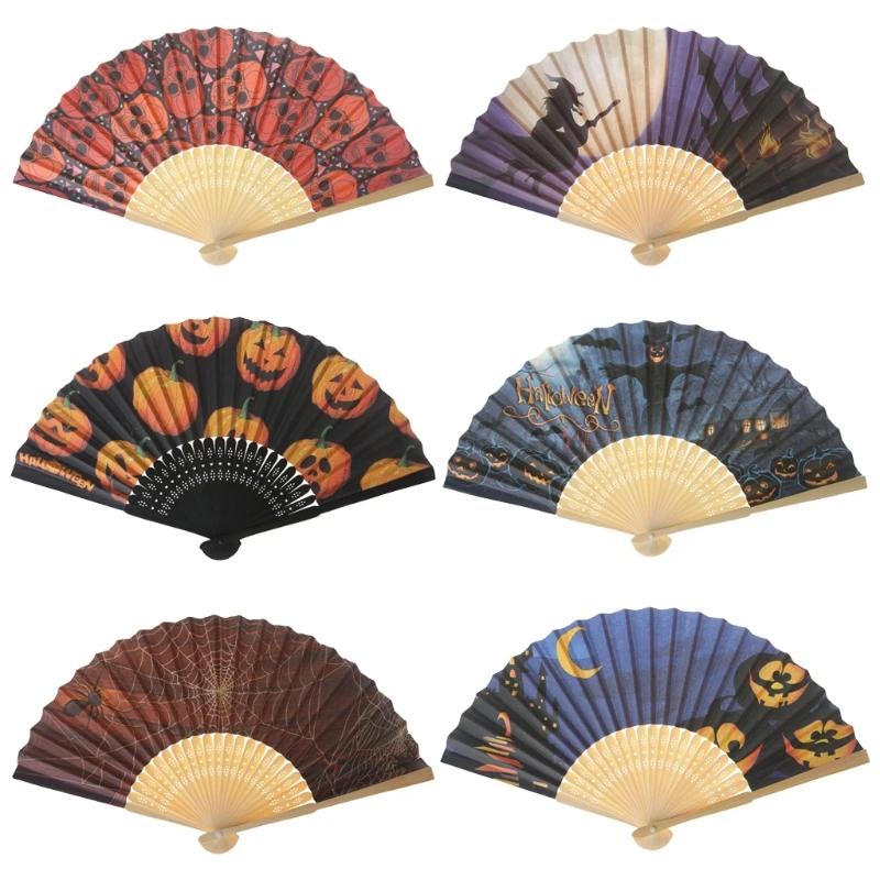 

Chinese Vintage Hollow Hand Fan Party Favor Halloween Folding Fans