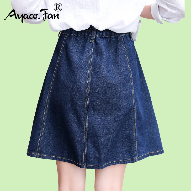 

2019 Youthful Denim Skirts for Women Students Girls New Fashion Lady Sweet High Waist A-Line Jeans Skirt All-match Clothing
