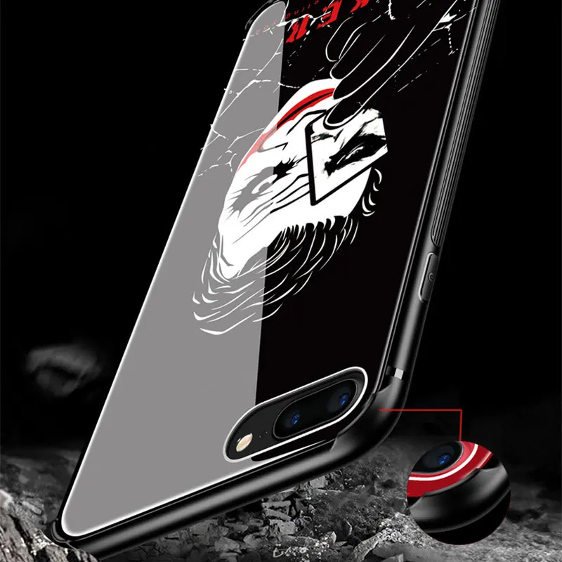 Portefeuille For iPhone X Case Hybrid Tempered Glass Hard Back Soft Silicone Bumper Protective Cover For iPhone 8 PLus 7 6 6S 10 (3)