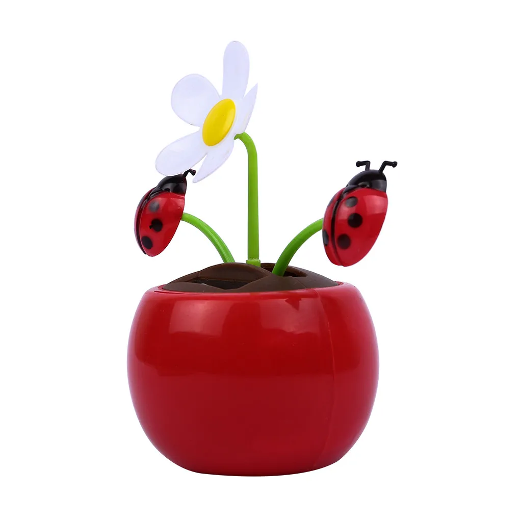 

RUNDONG AUTO ACCESSORIES Ornaments Cute Flower Shaking head doll Car Interior Accessories Solar powered dancer toy Apl17
