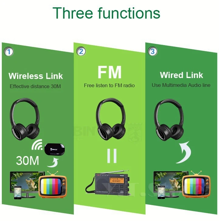 Original Bingle B616 Multifunktions stereo Wireless Headset Kopfhörer mit Mikrofon FM Radio für MP3 PC TV Audio Phones