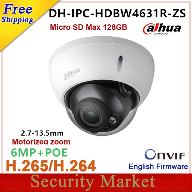 

Original dahua 6MP IPC-HDBW4631R-ZS IP 2.7mm ~13.5mm VF motorized lens IR 50M with CCTV network IP POE Day ight camera