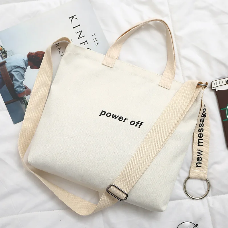 2019 Embroidery Letter Canvas  Handbag  Sports Women  Travel Bag Outdoor Shoulder Gym Bag Casual Shopping Bag Light Luggage Bag
