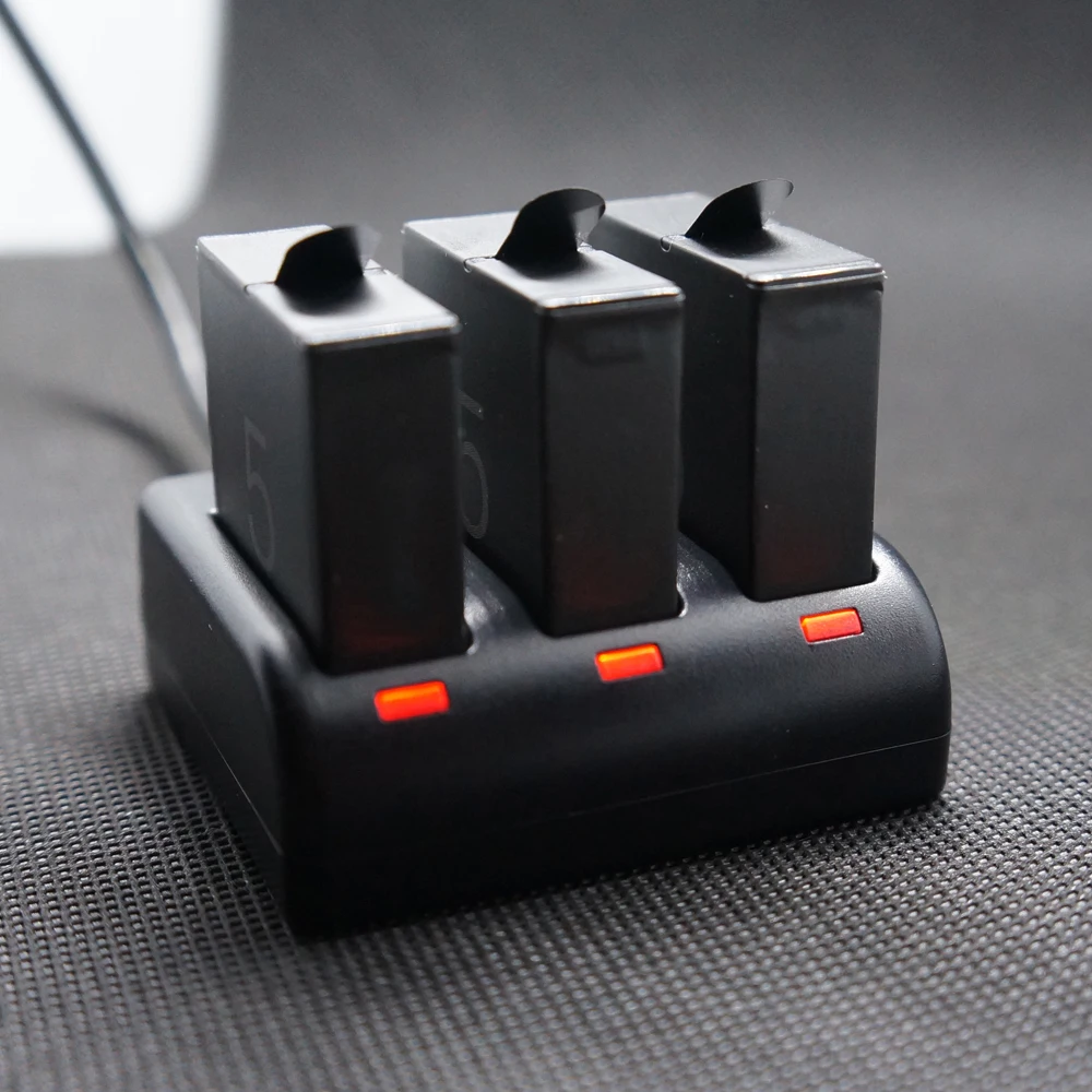 Acheter 3x hero 7 batterie 1600 mAh AHDBT 501 bateria pour Gopro7 batteries + 3 Ports chargeur pour GoPro hero 7 6 5 go Pro hero 5 6 Caméra