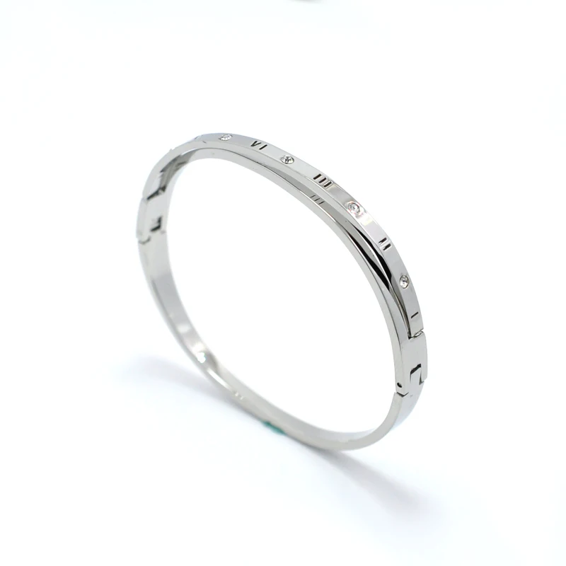 Браслет FYSARA из нержавеющей стали с вырезами и римскими цифрами|steel bangle|cuff banglestainless