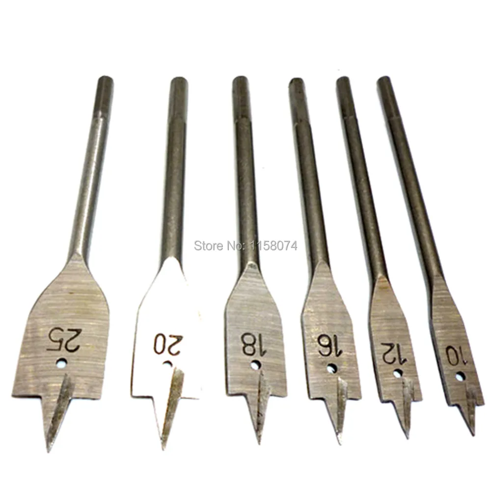 6 Pcs Hout Boor Bit Platte Spade Paddle Platte Houten Boring Boor