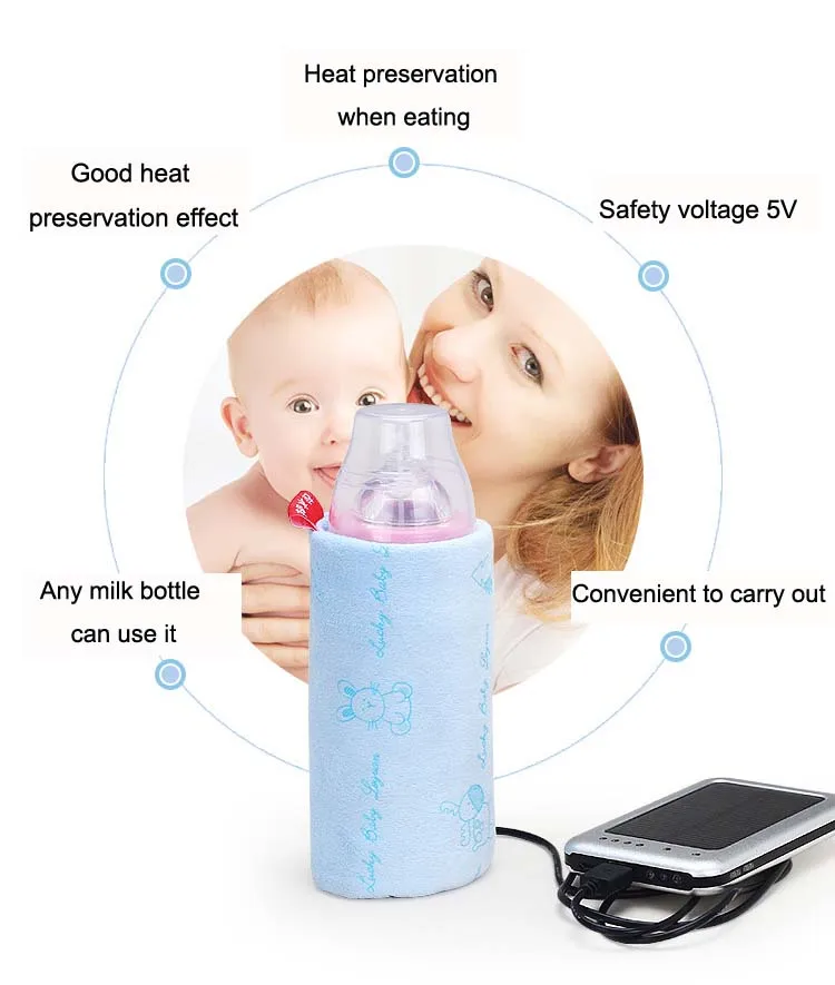 Новые Детские подогреватели бутылок для кормления, крышка для автомобильного нагревателя, USB бутылка для молока, сумка-грелки, контейнер