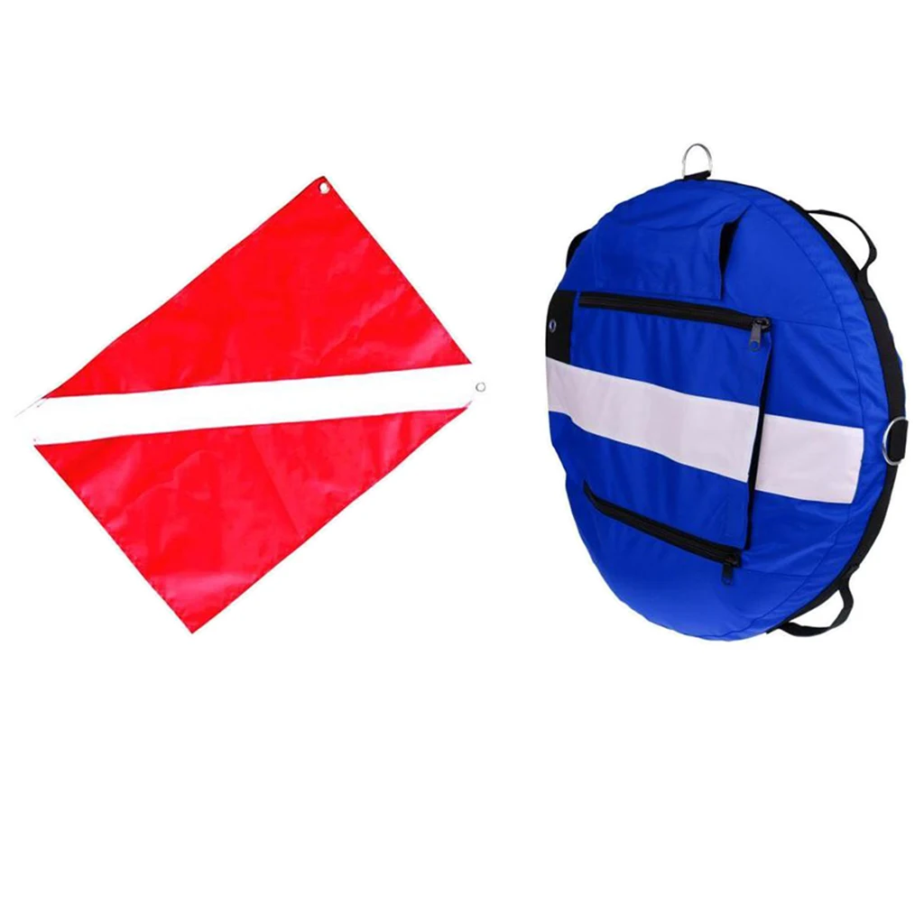 Freediving Freediver Training Buoy Instructor Safety Float + Scuba Diver Down Flag Signal Banner Water Sport Swim Diving Pool Ac