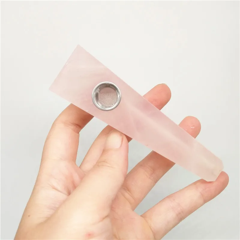

(90-100 - mm) 100% natural quartz crystal smoking pipe pink wands reiki healing gifts wholesale price