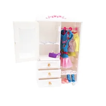 DIY кукольная мебель набор мини-шкаф одежда пресс Кукольный дом набор миниатюрных кукол дом серый вешалки аксессуары игрушки детские подарки