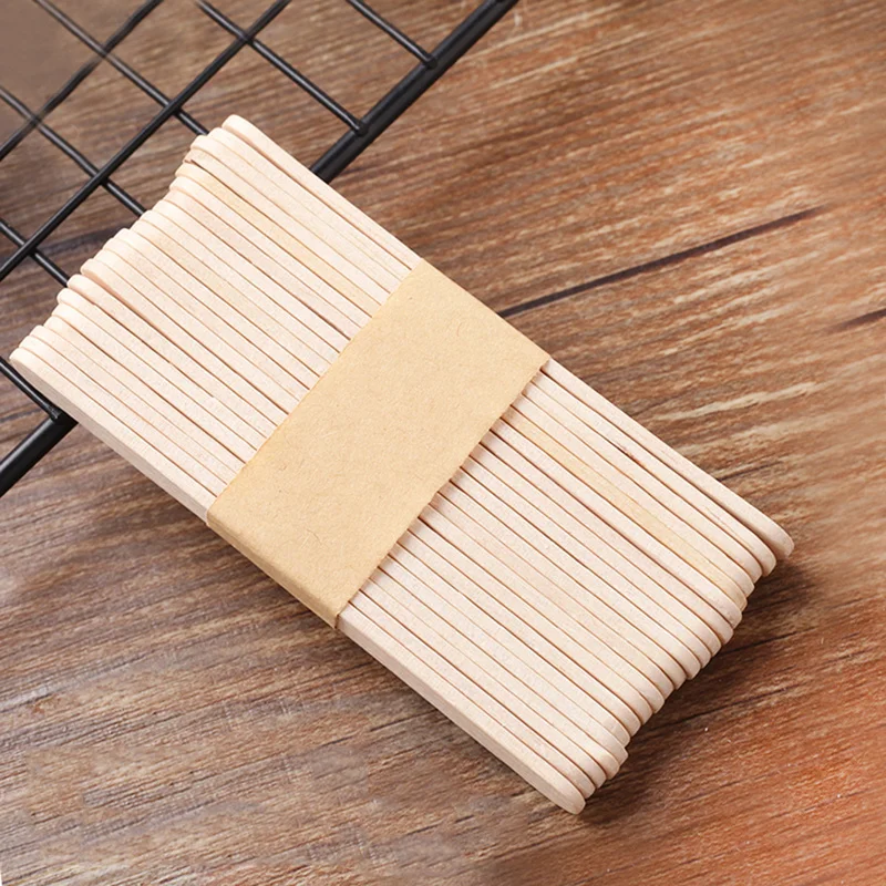 50pcs/lot Disposable Wooden Sticks for Popsicle Mold Natural Tasty Ice Cream Sticks Summer DIY Gadget Body-cooling Accessories