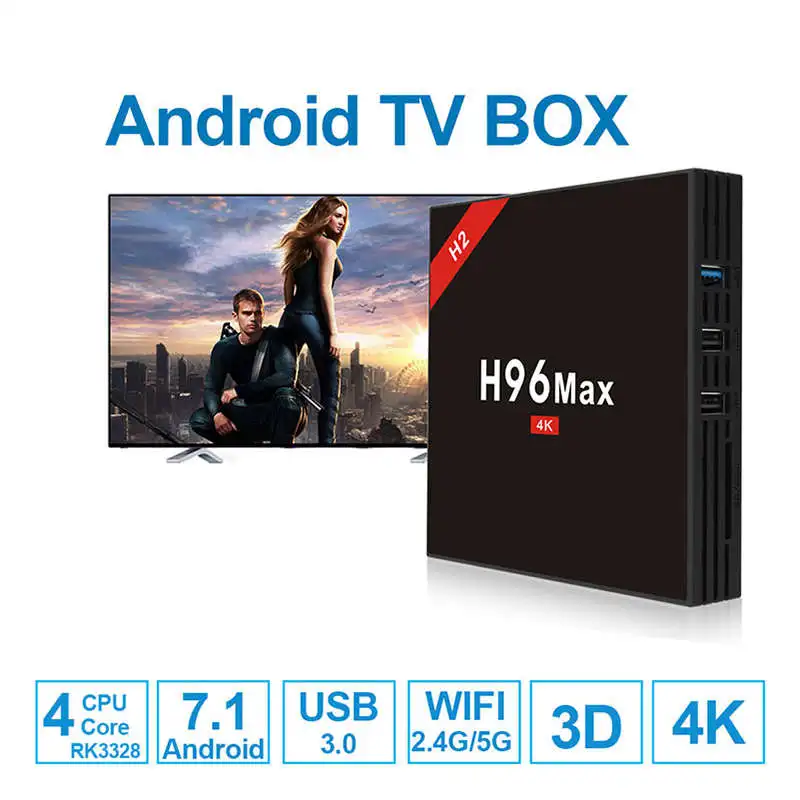 H96MAX-H2B Android 7,1 Smart tv Box Amlogic RK3328 четырехъядерный Wifi 2,4G/5G 4K видео медиаплеер для Live HD IP tv/VOD EPG Netfl