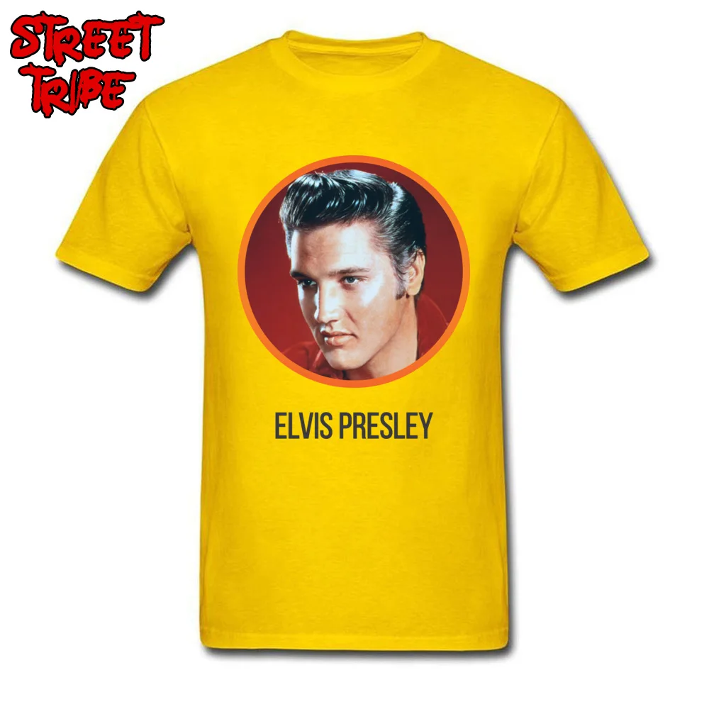 100% Cotton Male Short Sleeve elvis presley rebel829yy T-Shirt Cool T Shirt Newest Europe Crew Neck Clothing Shirt elvis presley rebel829yy yellow