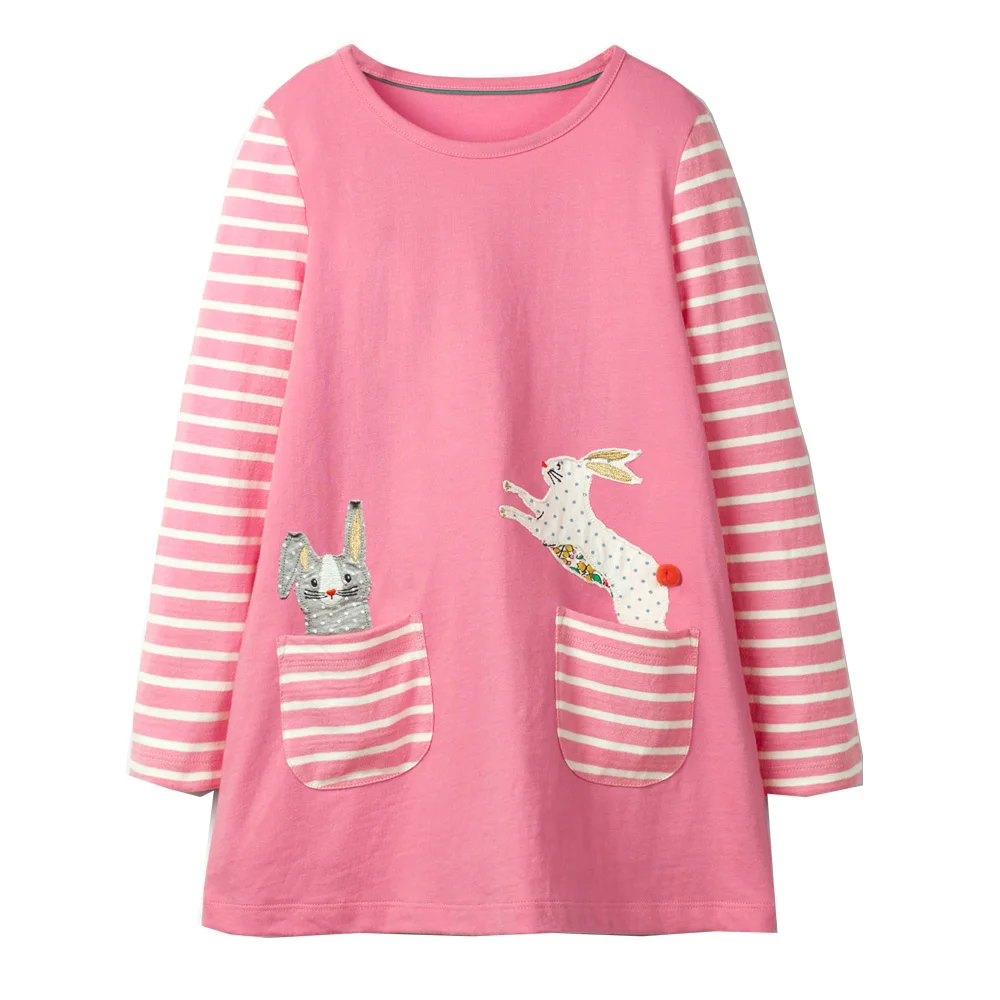 

Princess Dress Baby Girl Clothes Long Sleeve Animal Appliques Cotton Kids Dresses for Girls Costume Autumn Winter Girl Dress