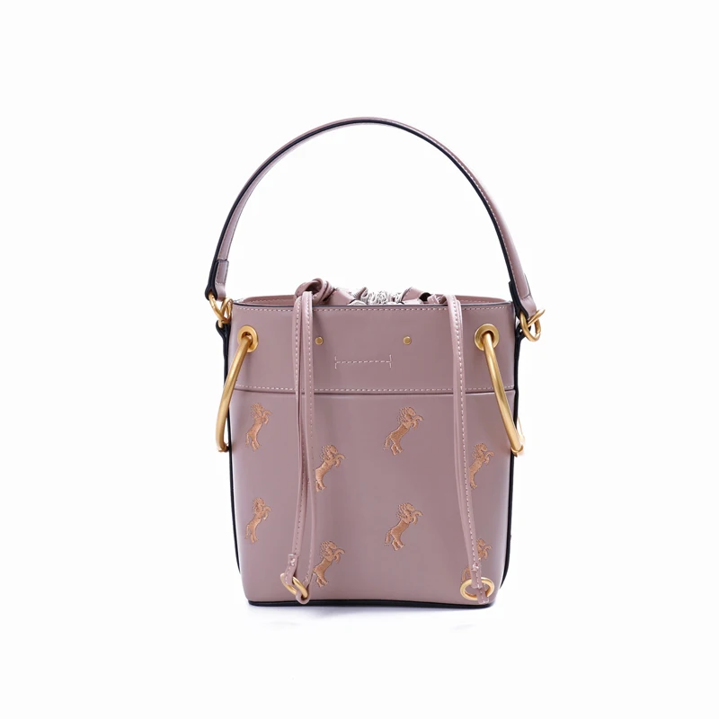 TANGDE модная женская сумка из натуральной кожи с вышивкой лошади - Цвет: Хаки