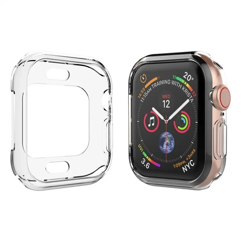 Чехол для Apple Watch Series 4 40 мм 44 мм мягкий ТПУ все вокруг защитные чехлы ультратонкий HD Прозрачный бампер крышка для iWatch