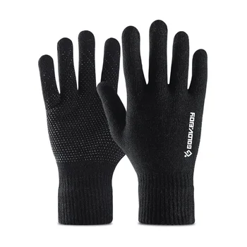 

Knitted Skiing Gloves Full Palm Theouch Screen Full Finger Gloves Men's Plus Velvet Warm Women's Anti-skid Cycling Gloves Winter