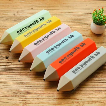 

pencil shape Large Zipper Pencil Case Pen Holder Pouch School Stationery Phone Bag Storage Cosmetic rubber opc036