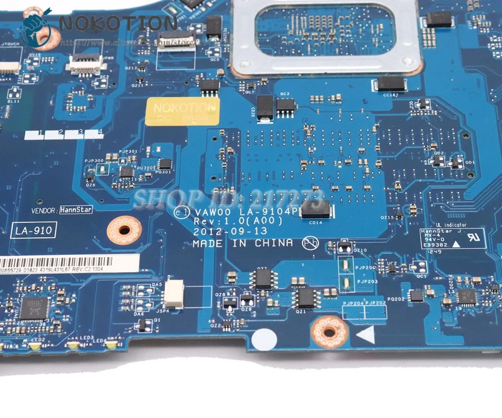 NOKOTION CN-00P6TK 00P6TK VAW00 LA-9104P для Dell Inspiron 15 3521 Материнская плата ноутбука HD7670M SR0XF I3-3227U Процессор