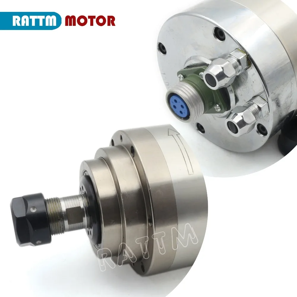 Мотор шпинделя с водяным охлаждением ER20 4 подшипника 100x220 мм 220 В 3 фазы для фрезерного станка с ЧПУ