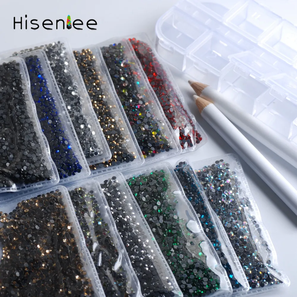 

Wholesale 12 Colors/Box Hot Fix Rhinestone SS6 2mm 17280Pcs Flat back Glass Stones Strass For 3D Stones Dress Clothing DIY