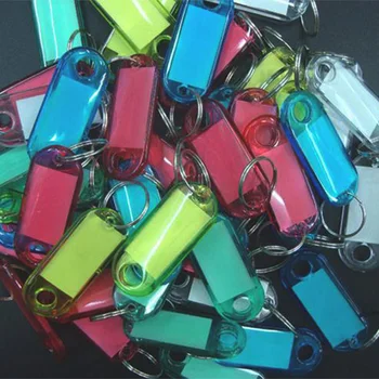 

500pcs Blank Crystal Rectangle Keychains luggage tag Insert Photo Keyrings key card number-Free Shipping