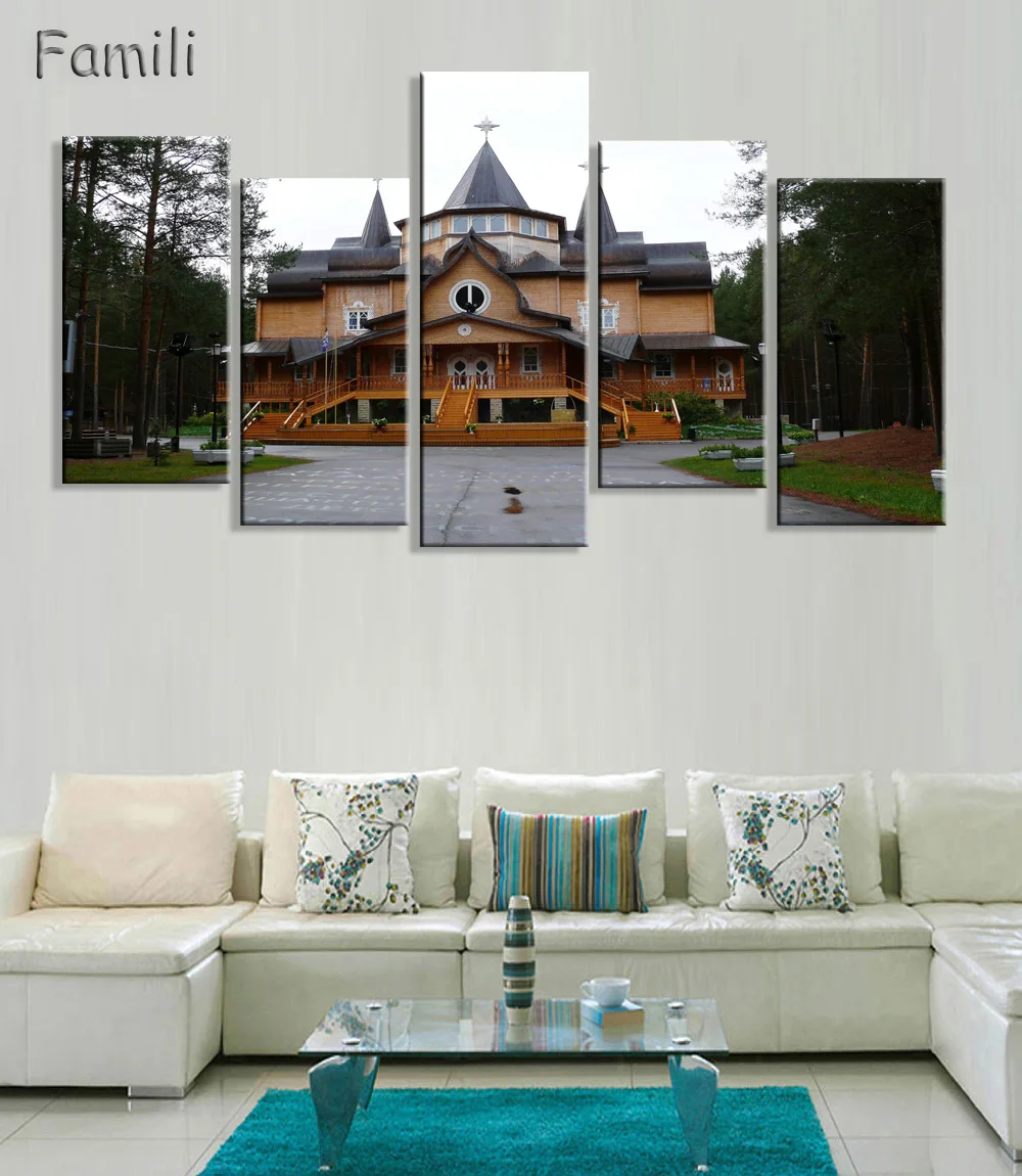 5 шт. Эксклюзивная продажа русская архитектура дома декоративная картина маслом