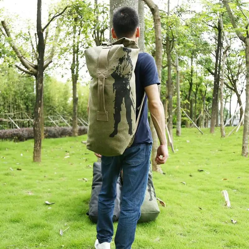  Men's Travel Bag Army Bucket Bags Multifunctional Backpack Military Canvas Backpacks Large Duffle M - 33039707018
