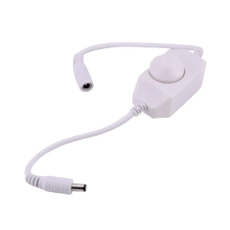 

12 V 24 V Inline LED Dimmer Switch Manual Controller 2A with DC Power Jack 5.5 x 2.1 mm for SMD 3528 2835 LED Strip Light Lamp
