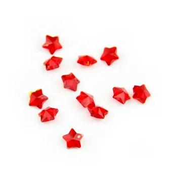 

Crystal Star Beads In 1 Hole 14mm 100pcs Red Chandelier Crystal Accessories for Home & Wedding Crystal Lamp/ Curtain Decoration