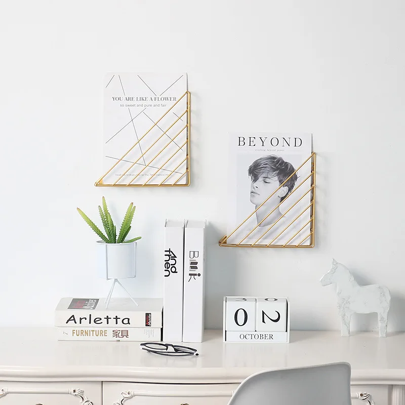 الحديد الفن مجلة رف الإبداعية الشمال متعددة الوظائف مثلث مجلة كتاب عرض النثرية تخزين الحائط الديكور