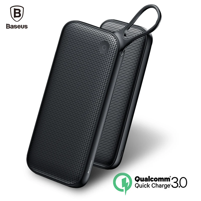Baseus Quick Charge 3.0 Power Bank 20000mAh 3 Outputs Powerbank Dual QC3.0 External Battery Charger For Mobile Phones Poverbank