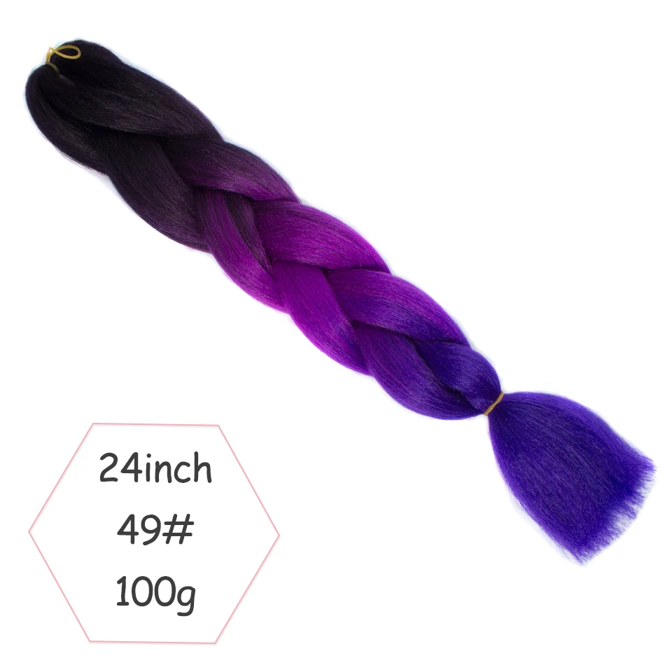 Xtrend фиолетовый Омбре плетение волос выражений 2" 100 г большие синтетические косы крючком волокна волос 10 шт. термостойкие - Цвет: T1B/27