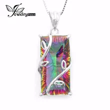 Enorme 16ct Genuino Rainbow Fuego Mystic Topaz Colgante Encanto Natural Sólido 925 Plata Esterlina Moda Vintage Joyería de Las Mujeres 2016