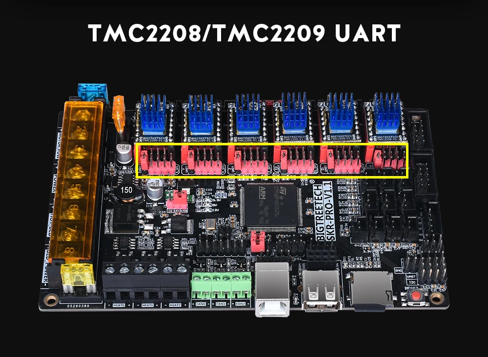 Bigtreetech Skr Pro Placa de Controle para Tmc2208 V1.1 Tmc2130 Uart Spi Upgrade 32 Bit Cnc 3d Placa da Impressora Dupla z -eixo Skr V1.3 15 Bigtreetech skr pro v1.1 placa de controle