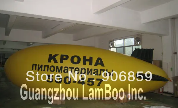 Горячий желтый надувные реклама дирижабль с черными плавниками/логотип можно поставить на/надувные дирижабль "/DHL