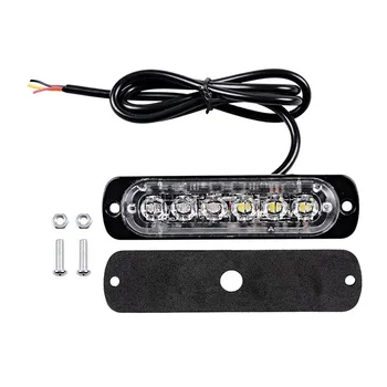 

12-24V 18W Mini 6LED Light Work Bar Lamp Driving Fog Off Road SUV Auto Car Ultra Thin 18 Mode Strobe Warning Light